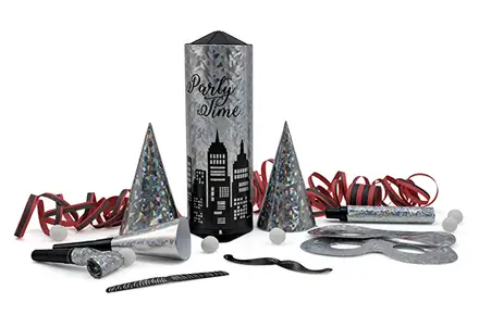 Tischbombe Party Time Holo Silber